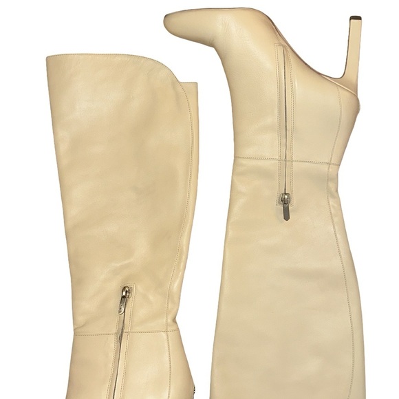 Sam Edelman Shauna Knee High Ivory Leather Boot Size 8.5 - Picture 8 of 13